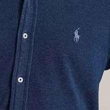 Shirt fabric, buttons and embroidered logo after the first JPEG export